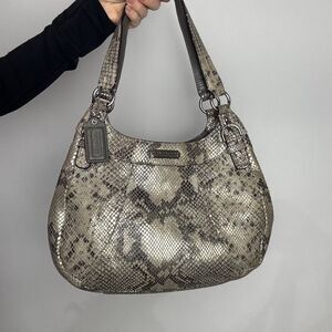 Coach Women's Grey and Cream Bag